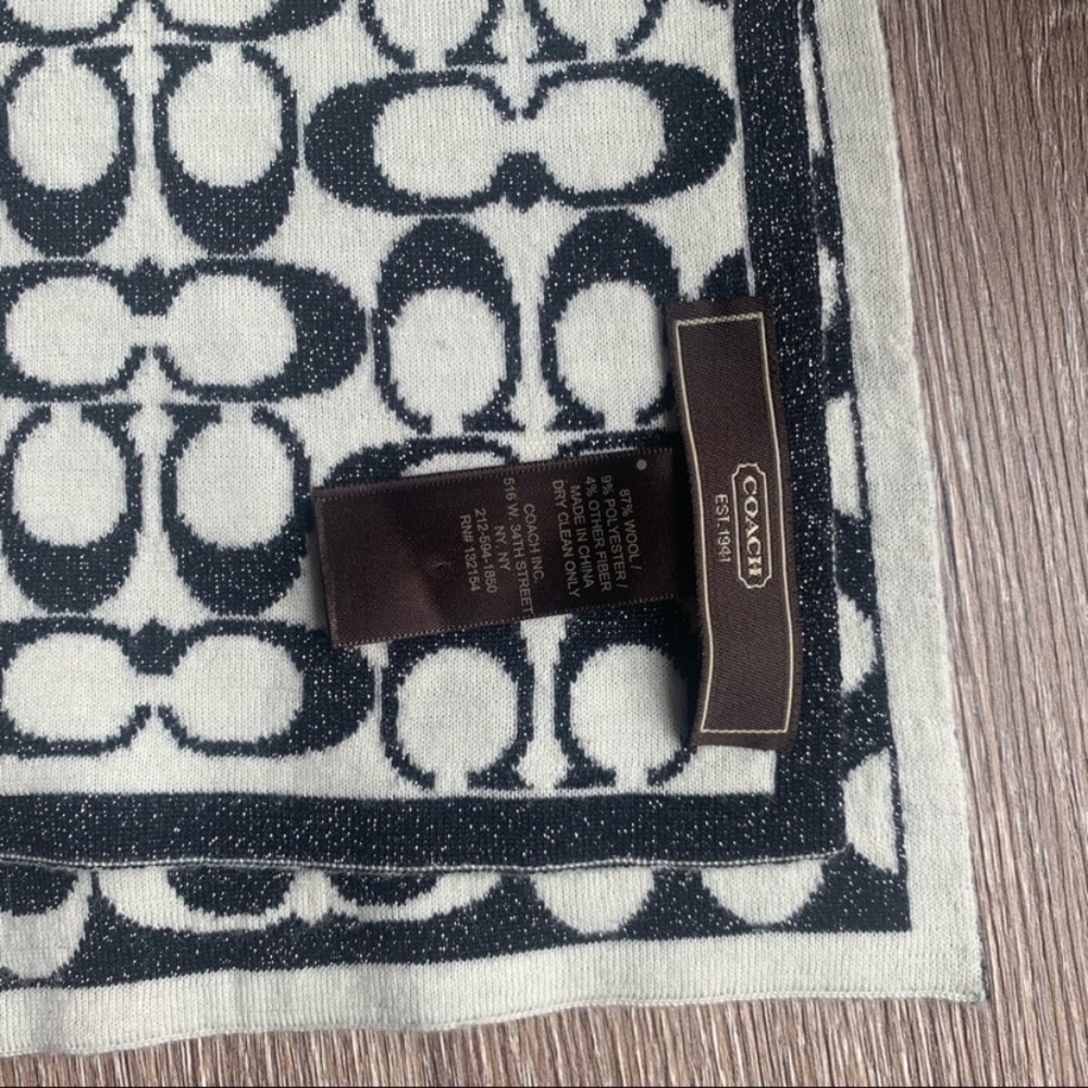 Coach Reversible Monogram Scarf - Picture 4 of 4